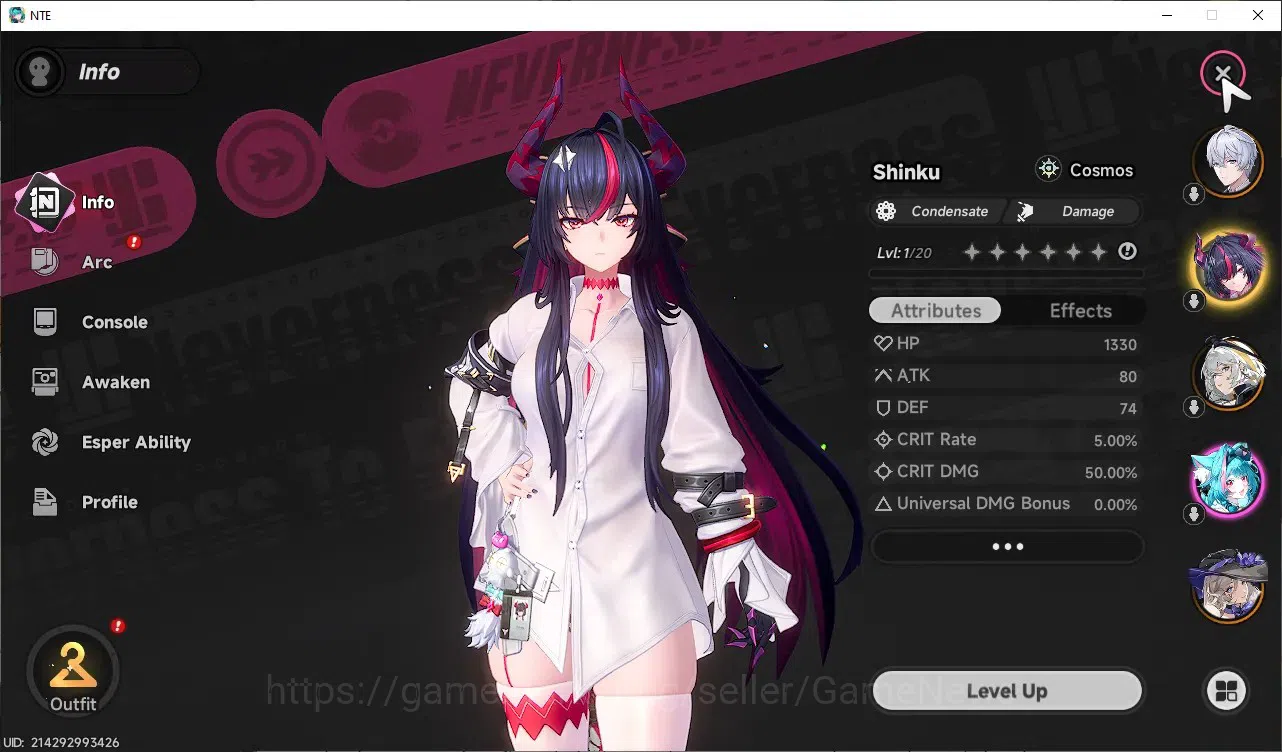 Neverness to Everness Accounts Global SEA|HL 3|2,7k Annulith|3 SSR 1 Limited [Shinku],Hathor,Jiuyuan|1 Selector Box|Selector 2