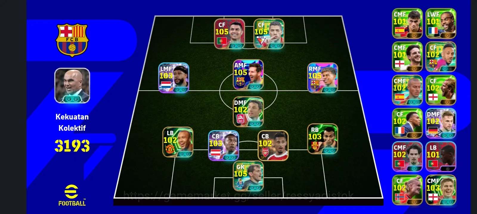eFootball Accounts Legends & Iconic Players COLECTIVE 3193+ | NEW LIONEL MESSI x NEW LAMINE YAMAL x PACK RONALDO x L SUAREZ 1