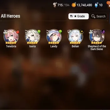 Epic Seven Accounts Starter Global Unverif|Fresh Starter|2ML(Belian,SDiene)+3*5 RGB|PoH+Bless ON|Side Story Locked|E1