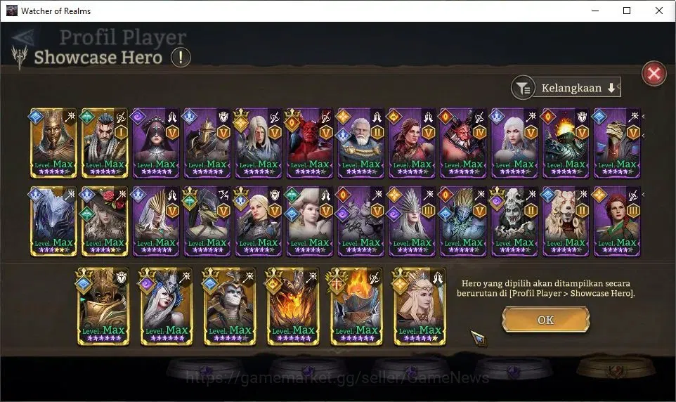 Watcher of Realms Accounts GLOBAL 60x|Lv 76|4,1M Power|6K Gems|6 Lord[Oren,La image 10