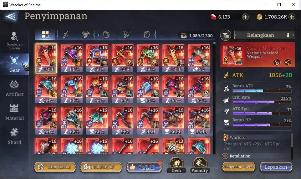 Watcher of Realms Accounts GLOBAL 60x|Lv 76|4,1M Power|6K Gems|6 Lord[Oren,La image 17