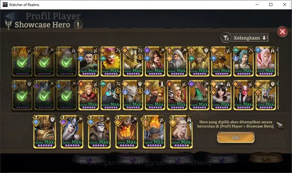 Watcher of Realms Accounts GLOBAL 60x|Lv 76|4,1M Power|6K Gems|6 Lord[Oren,La image 8