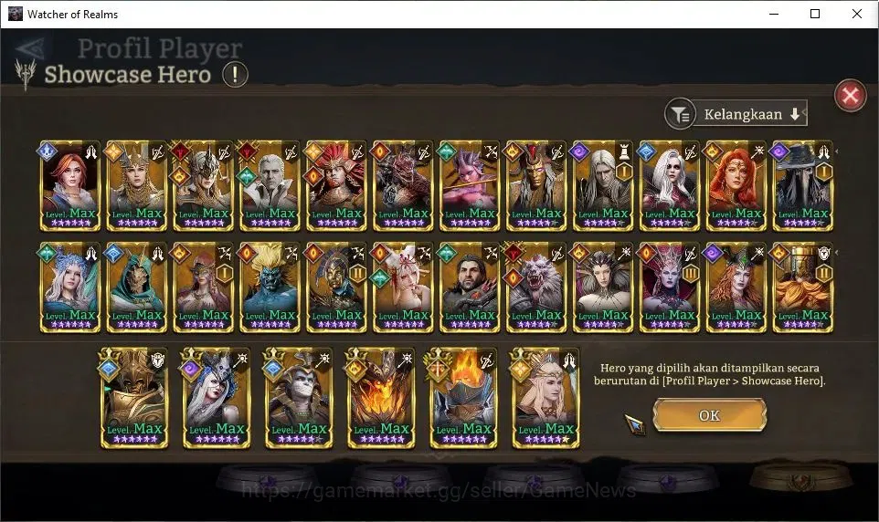 Watcher of Realms Accounts GLOBAL 60x|Lv 76|4,1M Power|6K Gems|6 Lord[Oren,La image 9