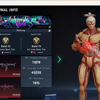 Blood Strike Accounts Others ASIA |3 EVO:M4A1 Lv.4,KAG-6 Lv.2,Galil Lv.3|3 Eternal Striker:Mikasa,KRAKEN,VOLT AOT|9 Eternal