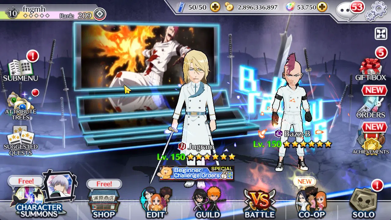 Bleach: Brave Souls Mid-Tier [GLOBAL]53K Orb|TYBW26(BazzB,Jugram,Uryu),Ichigo 1 image 1