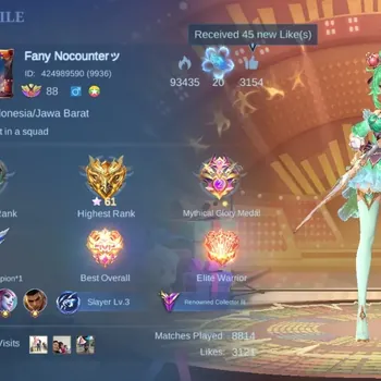 Mobile Legends: Bang Bang Accounts Collector Global|298S|Renowned|CC Gusion,Zodiac Martis,Annual Lesley,KOF Karina,Lightborn