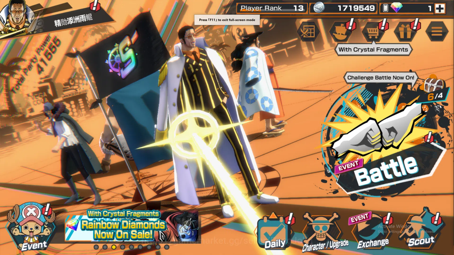 One Piece Bounty Rush Others Global | 2 EX | Rank 13 | 2 MAX | Kuzan, Borsalino image 1