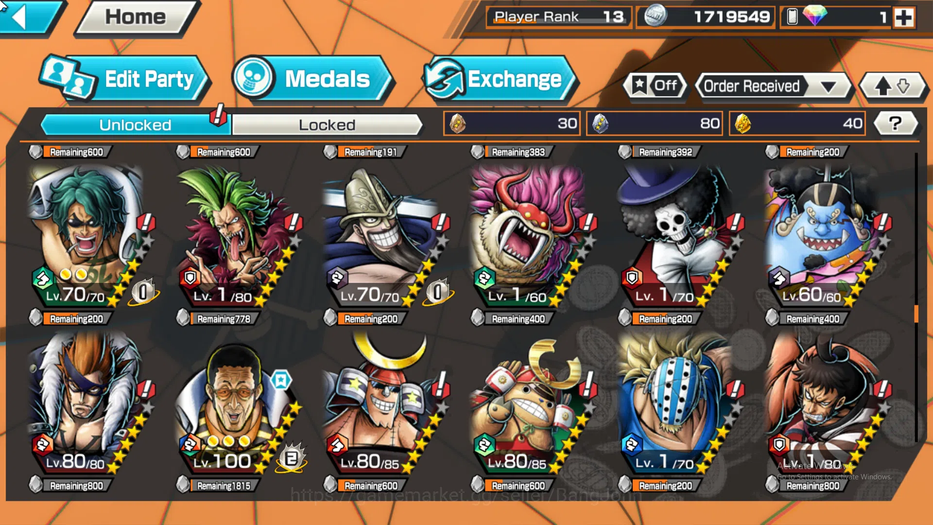 One Piece Bounty Rush Accounts Global | 2 EX | Rank 13 | 2 MAX | Kuzan, Borsalino image 12