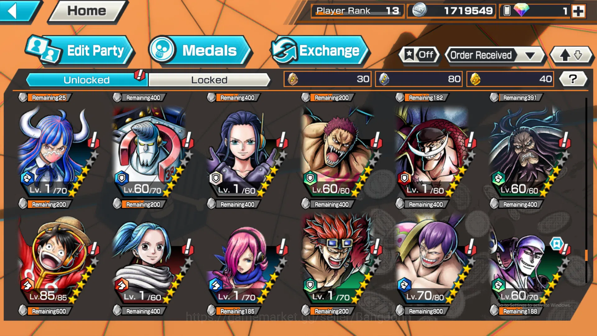 One Piece Bounty Rush Accounts Global | 2 EX | Rank 13 | 2 MAX | Kuzan, Borsalino image 17