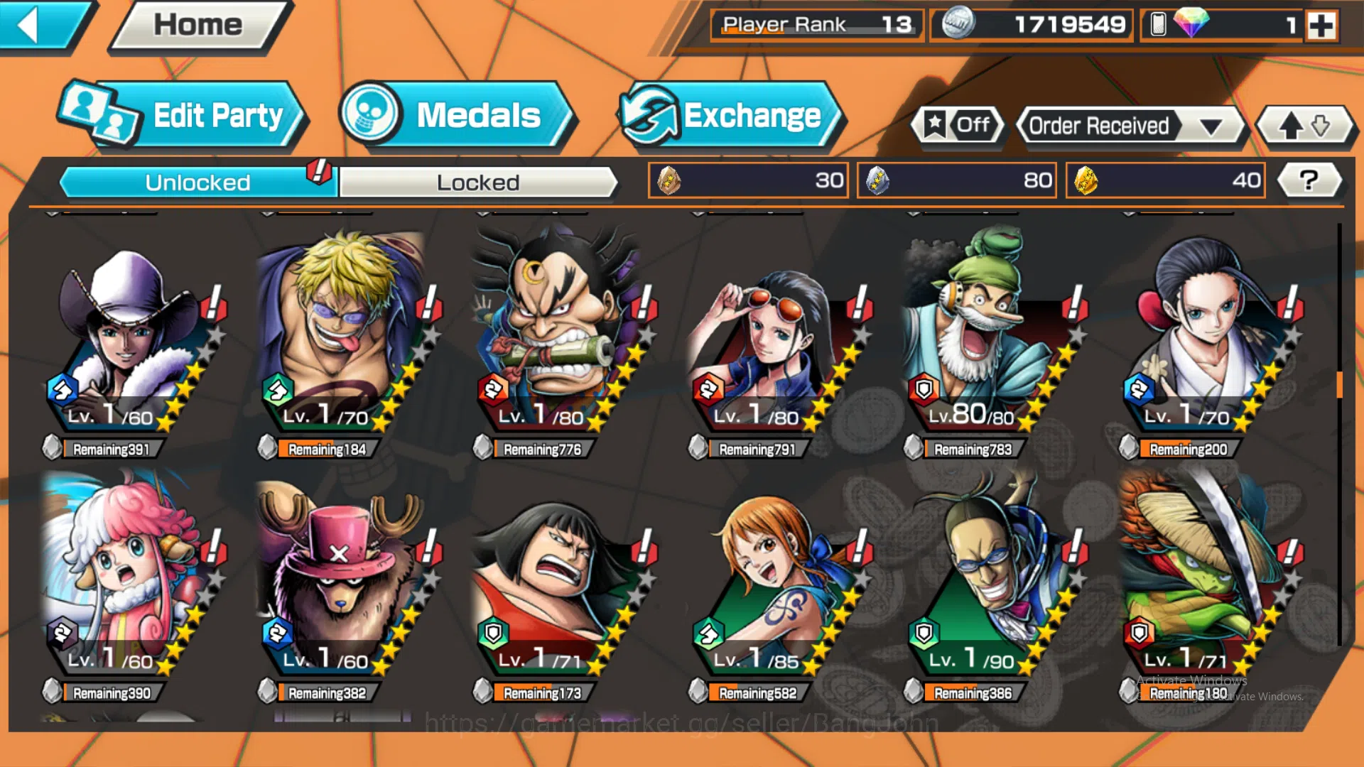 One Piece Bounty Rush Accounts Global | 2 EX | Rank 13 | 2 MAX | Kuzan, Borsalino image 9