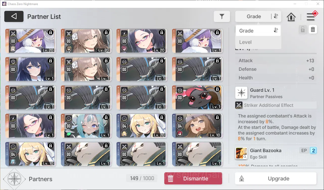 Chaos Zero Nightmare Accounts GLOBAL Lv20| 4 SSR (KayronM1, Orlea, Veronica, Har image 6