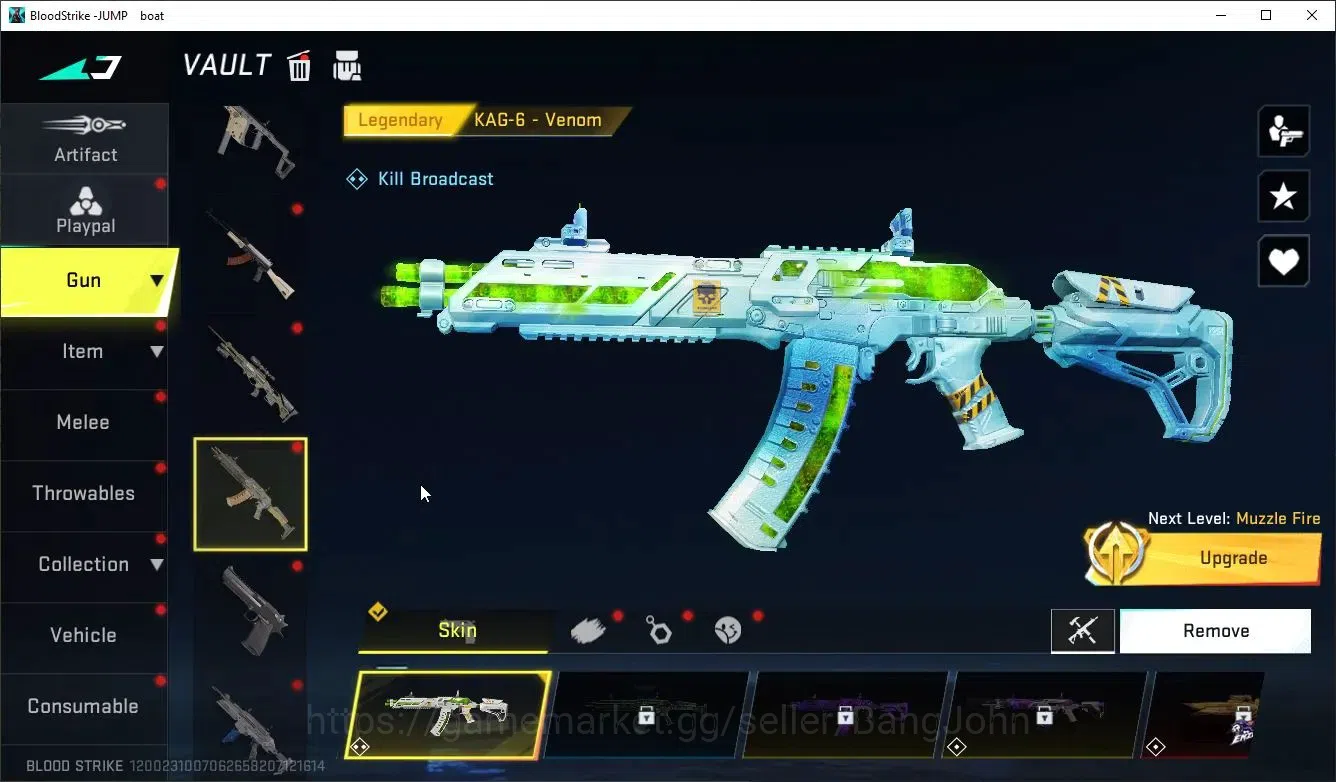 Blood Strike Accounts Collab Skin ASIA |Melee Katana-Ronin|1 Collab Gun:MCX-The Worst Future(TR)|2 Ultra|6 Legendary Gun|2 4