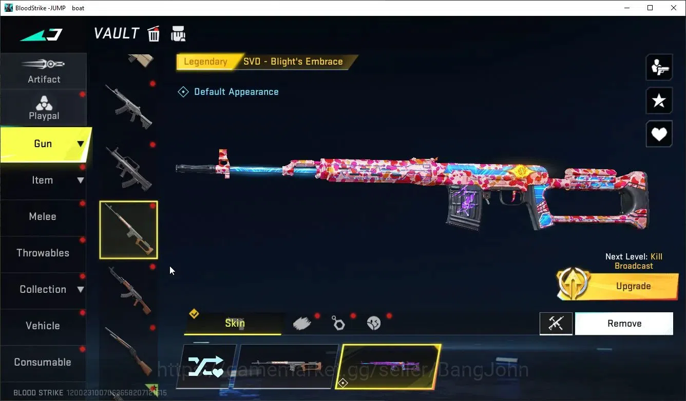 Blood Strike Accounts Collab Skin ASIA |Melee Katana-Ronin|1 Collab Gun:MCX-The Worst Future(TR)|2 Ultra|6 Legendary Gun|2 9