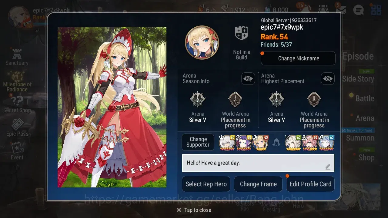 Epic Seven Accounts Global Unverif|8 ML(Boss Arunka,LOT Schales,DB sen image 17