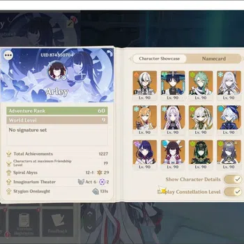 Genshin Impact Accounts Others Asia|AR 60|15 Limited|PREMIUM TEAM NEFER,SKIRK ARLE,NEUVIL ETC|MANY SIGN WEAP|Arle