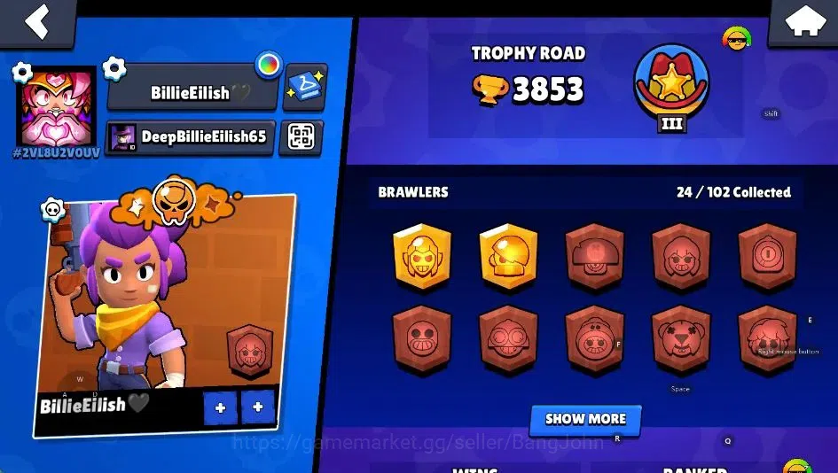 Brawl Stars Accounts Android | 3853 Thropy|24 Brawler-2 Max Lv(Mortis,E image 2