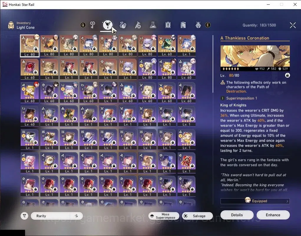 Honkai Star Rail Accounts Asia|TL 70|Saber Prem Team|12 Limited|[Saber E1,Fe image 7