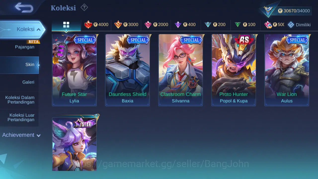 Mobile Legends: Bang Bang Accounts GLOBAL Hero 107 Skin 158 Lightborn Granger Harith  image 8