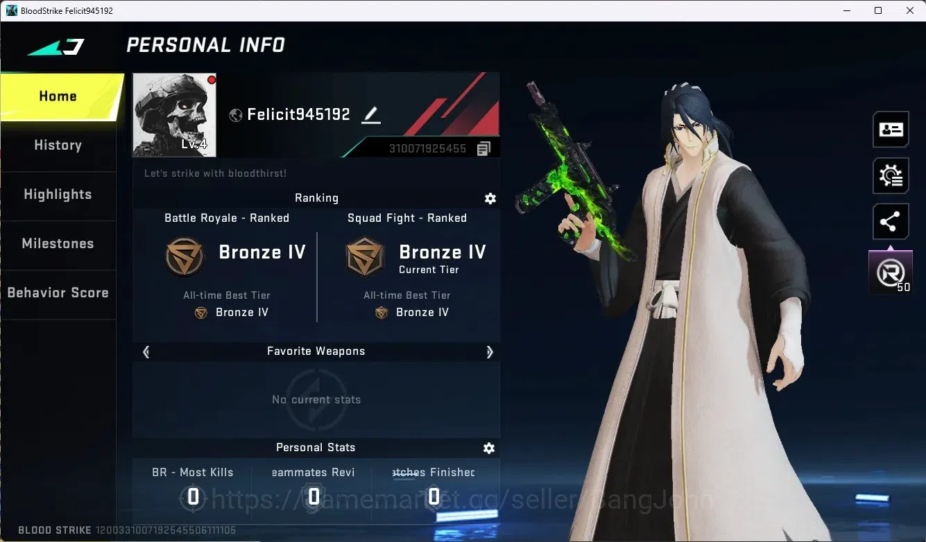 Blood Strike Accounts ASIA|Collab Gun MCX - EVA-00|1 Legendary Gun|Colla image 1