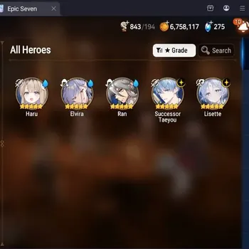 Epic Seven Accounts Starter Global Unverif|Best Starter|2ML(S,Taeyou,Lisette)+Collab Haru|PoH+MoR ON|Side Story Locked|SS
