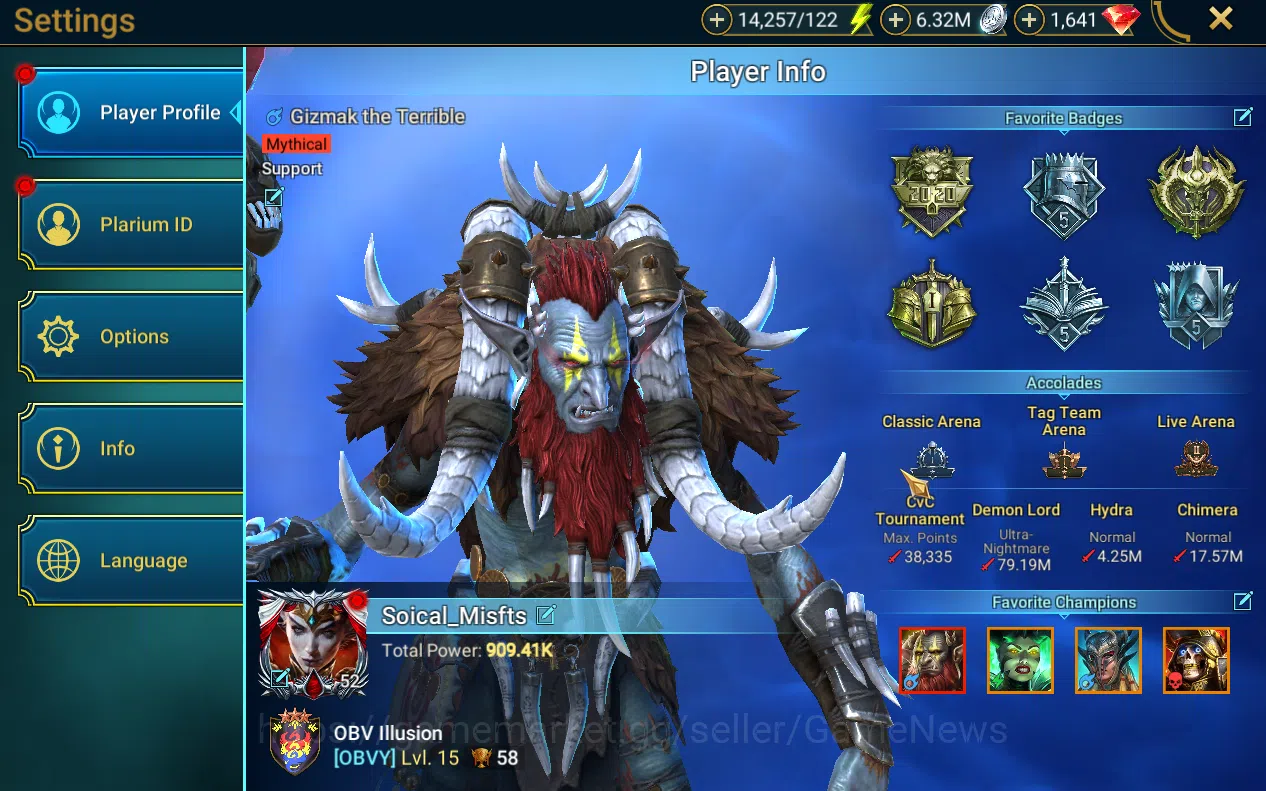 Raid: Shadow Legends Accounts Lv 52 909k Pwr|1 Myth Gizmak + 22 Legends(Xenomorp image 2