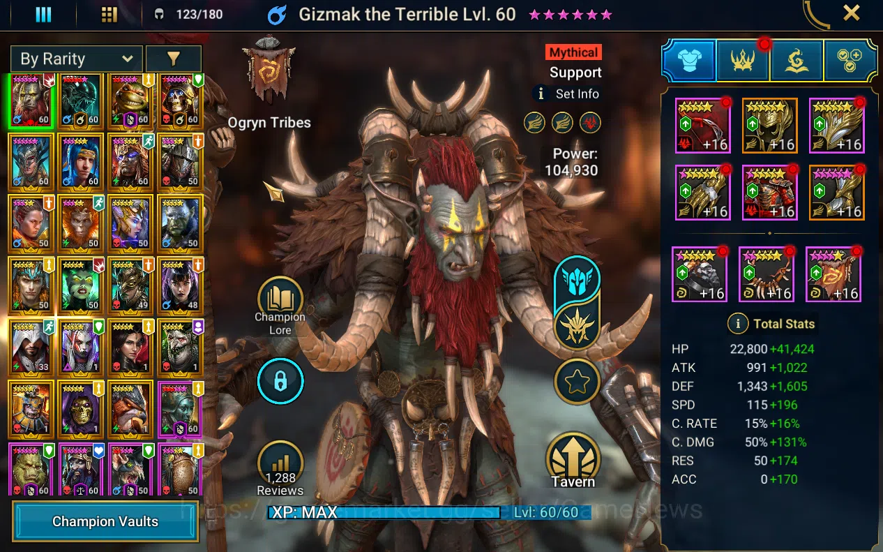 Raid: Shadow Legends Accounts Lv 52 909k Pwr|1 Myth Gizmak + 22 Legends(Xenomorp image 3