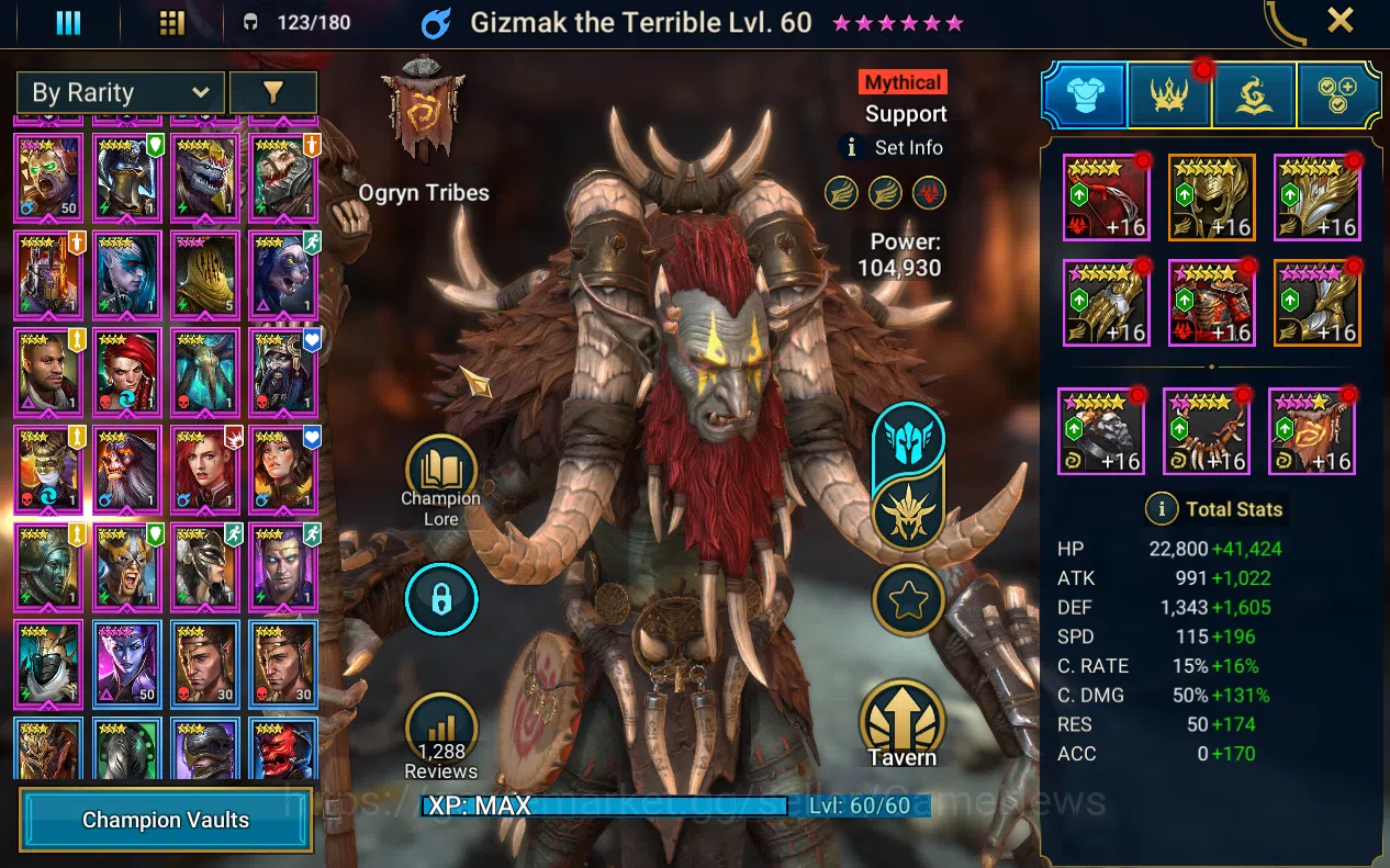 Raid: Shadow Legends Accounts Lv 52 909k Pwr|1 Myth Gizmak + 22 Legends(Xenomorp image 4