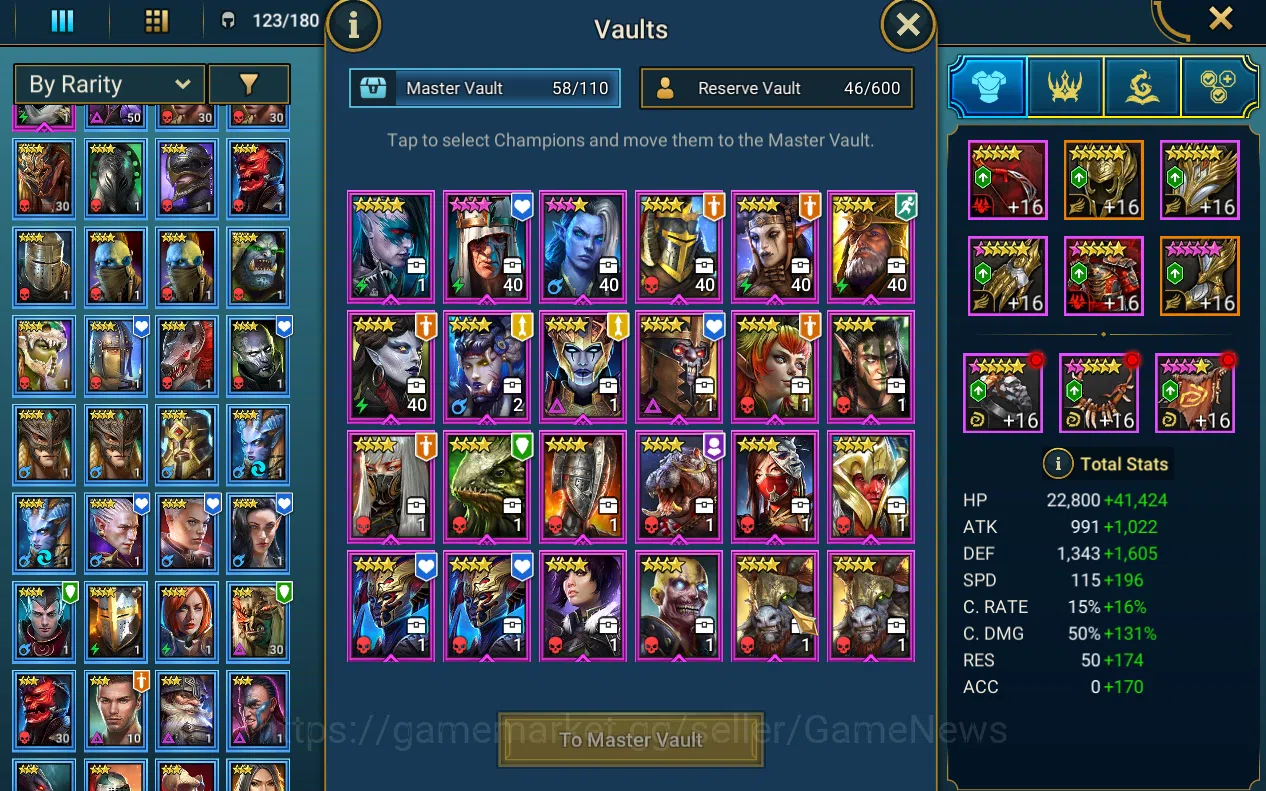 Raid: Shadow Legends Accounts Lv 52 909k Pwr|1 Myth Gizmak + 22 Legends(Xenomorp image 5