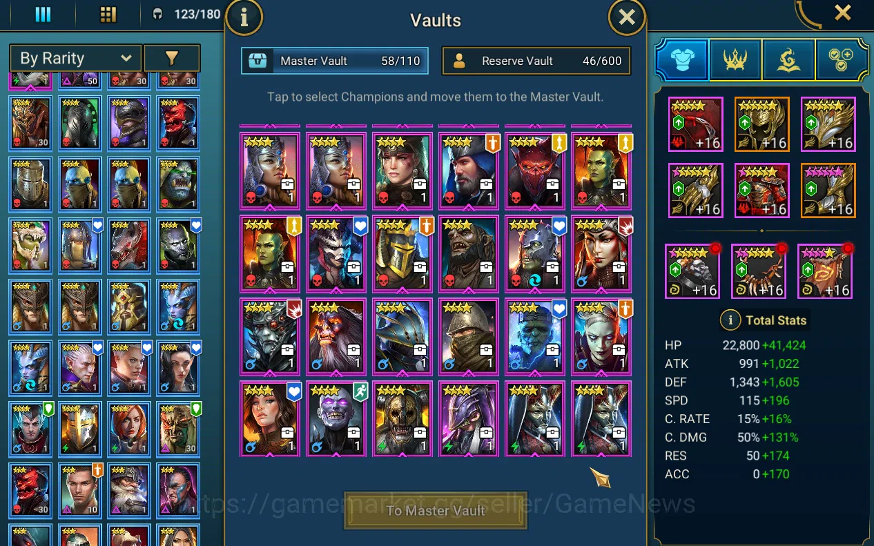 Raid: Shadow Legends Accounts Lv 52 909k Pwr|1 Myth Gizmak + 22 Legends(Xenomorp image 6