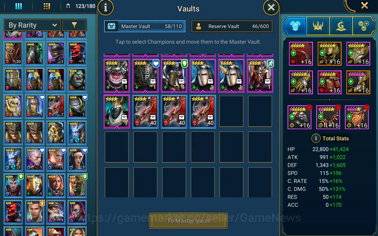 Raid: Shadow Legends Accounts Lv 52 909k Pwr|1 Myth Gizmak + 22 Legends(Xenomorp image 7