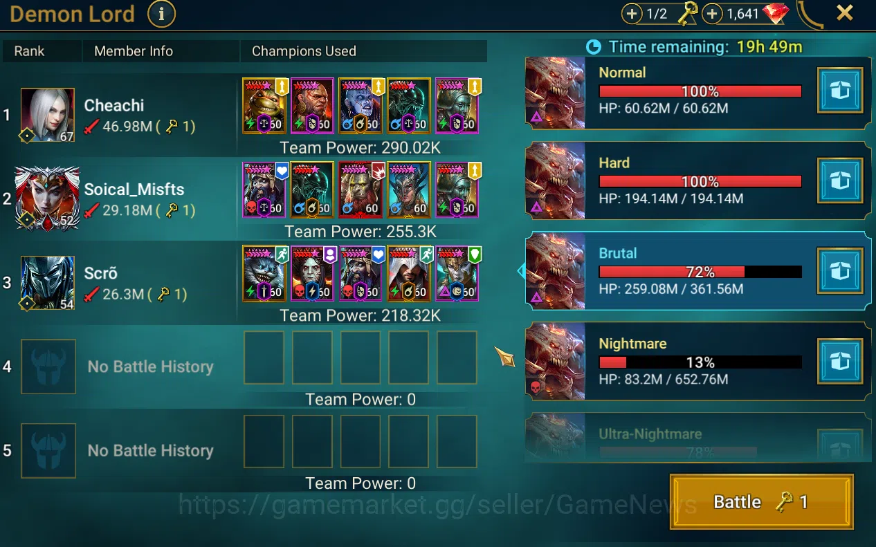 Raid: Shadow Legends Accounts Lv 52 909k Pwr|1 Myth Gizmak + 22 Legends(Xenomorp image 9