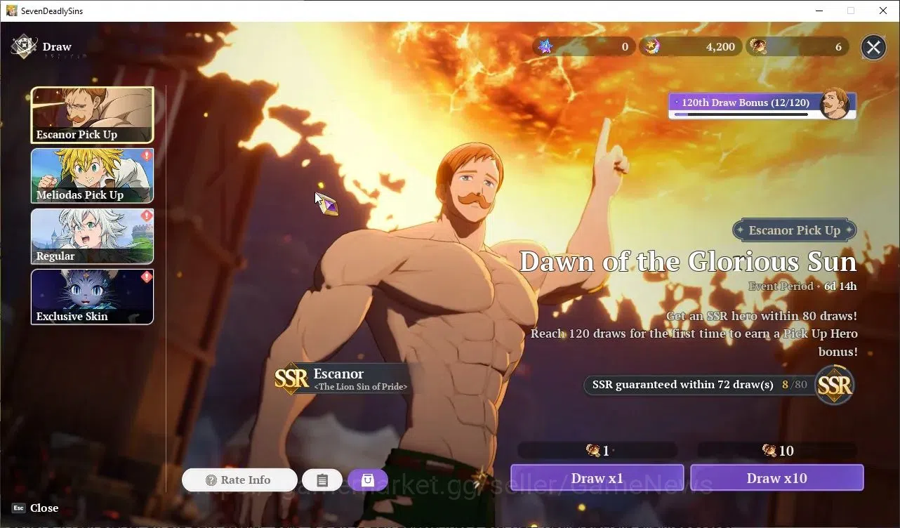 The Seven Deadly Sins: Origin Accounts EUROPE |Fresh Starter Lvl 2|2 SSR| Escanor, Guila, & 5 SR |2 SSR Selector|24 Pick Up 6