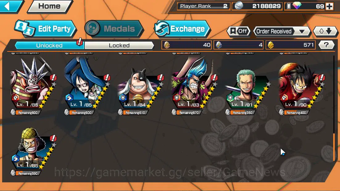 One Piece Bounty Rush Accounts Global|5 EX|BMO KAido,MWD LUffy,5Elder Nusjuro,Dwv image 5