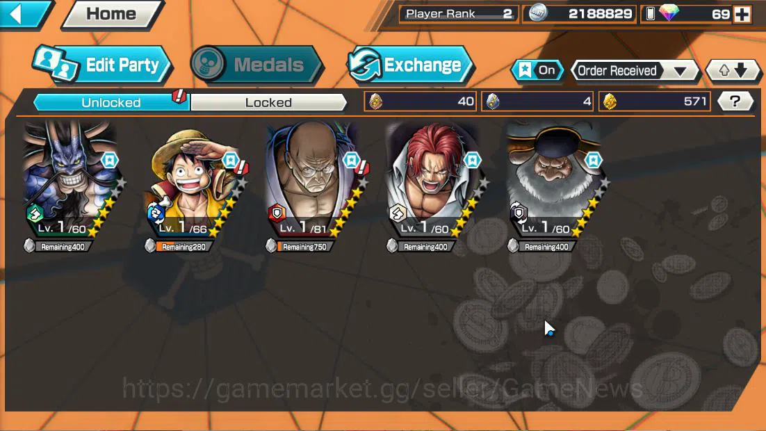 One Piece Bounty Rush Accounts Global|5 EX|BMO KAido,MWD LUffy,5Elder Nusjuro,Dwv image 9