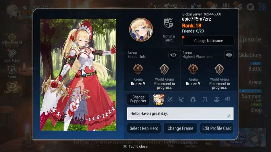 Epic Seven Accounts GLOBAL UnVerif|New Era|2 ML(Rhiana&Luc,Specter Ten image 2