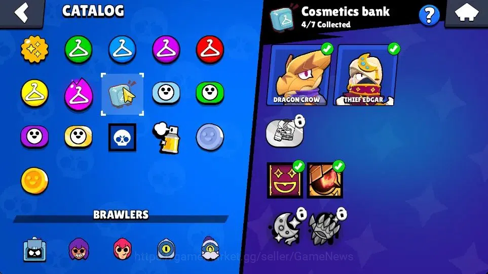 Brawl Stars Accounts 1013 Trophy|21K Bling|15 Brawlers 3 Max Lvl [Barley,Nita,Shelly]|1 Myth Skin (Thief Edgar) 1 Epic 2 11