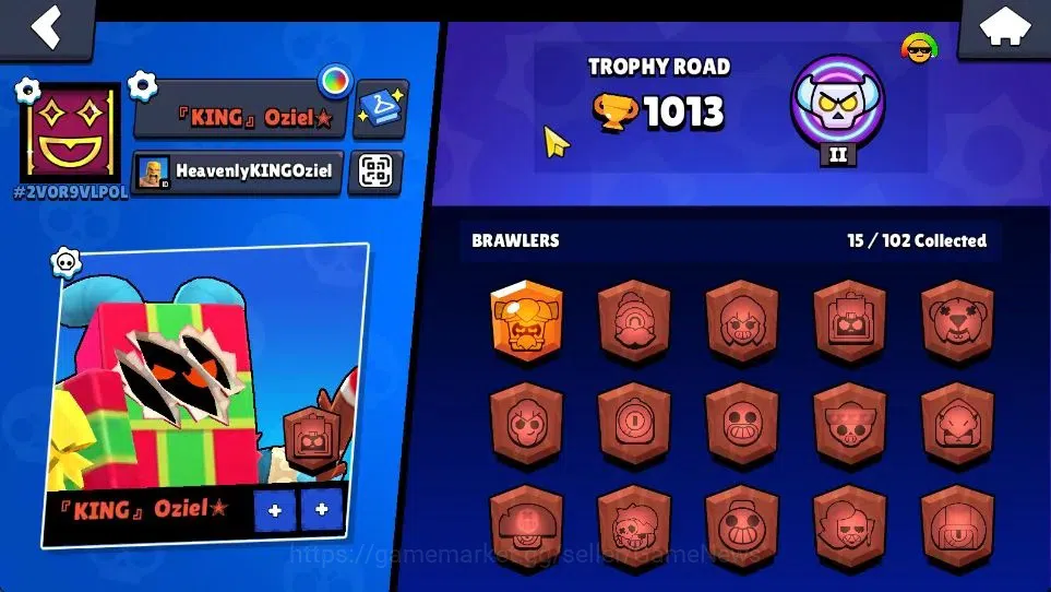 Brawl Stars Accounts 1013 Trophy|21K Bling|15 Brawlers 3 Max Lvl [Barley,Nita,Shelly]|1 Myth Skin (Thief Edgar) 1 Epic 2 12