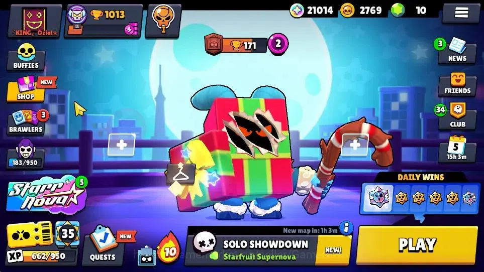 Brawl Stars Accounts 1013 Trophy|21K Bling|15 Brawlers 3 Max Lvl [Barley,Nita,Shelly]|1 Myth Skin (Thief Edgar) 1 Epic 2 3