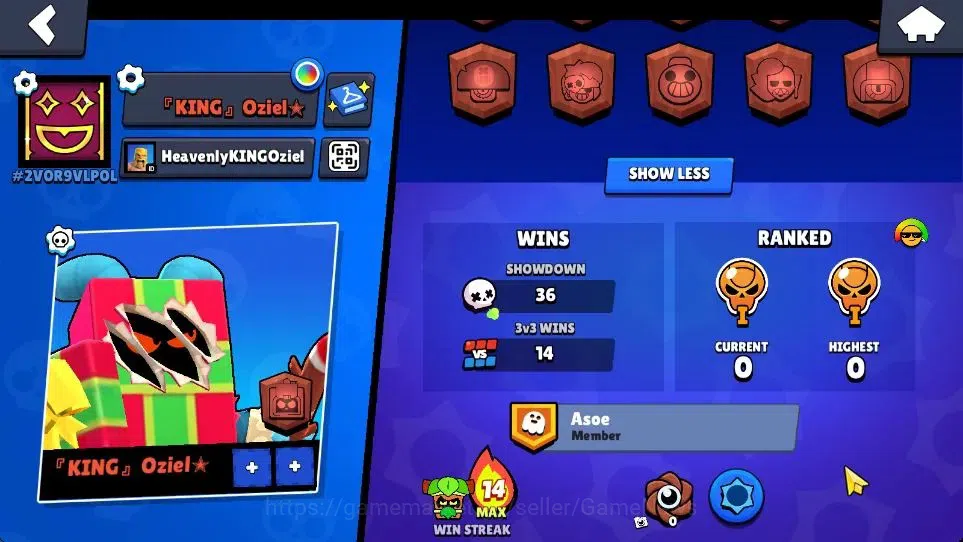 Brawl Stars Accounts 1013 Trophy|21K Bling|15 Brawlers 3 Max Lvl [Barley,Nita,Shelly]|1 Myth Skin (Thief Edgar) 1 Epic 2 4