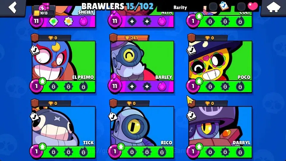 Brawl Stars Accounts 1013 Trophy|21K Bling|15 Brawlers 3 Max Lvl [Barley,Nita,Shelly]|1 Myth Skin (Thief Edgar) 1 Epic 2 7