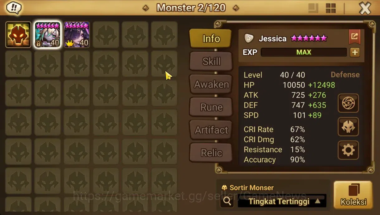 Summoners War: Sky Arena Accounts End-Game GLOBAL LV 88|2 LD(Jessica,Velaska)31Total NB5(Leo,Thesar,Lamiella,Etc)+56 11