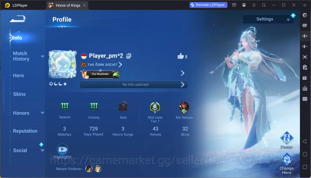 Honor of Kings Accounts Others Global|43H 32S|2 Legend:Li Xin,Lady Sun|KIC Luna|1 LOM|3 Epic Skin|1 Event Exclusive|1 1