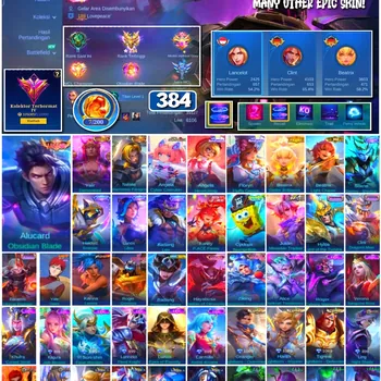 Mobile Legends: Bang Bang Accounts Collector #4309 384 Skins | Alucard Obsidian Blade (LEGEND) | Valir Demonlord (COLLECTOR