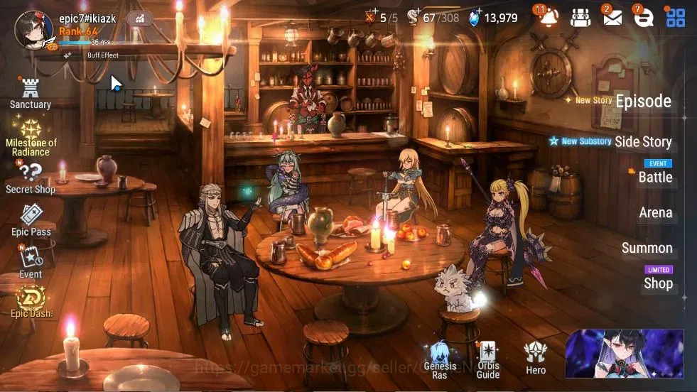 Epic Seven Accounts Starter Global UnVerif|NewEra|15 ML(TR Elvira,LOT Scales,BHwayoung,etc)+Aby Fumyr,Rinak,etc|13K 1