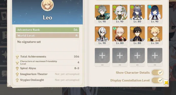Genshin Impact Accounts Mid Game ASIA |AR 56 | 7 Limited + 2(*5Weapon)|Arlec+Sign,Yelan,Alhaitam,Zhongli,Nahida,Lauma,Etc 2