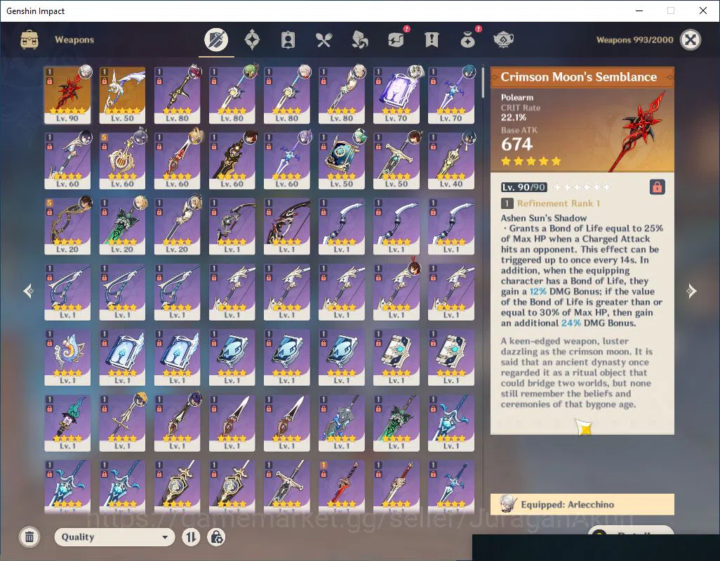 Genshin Impact Accounts Mid Game ASIA |AR 56 | 7 Limited + 2(*5Weapon)|Arlec+Sign,Yelan,Alhaitam,Zhongli,Nahida,Lauma,Etc 4