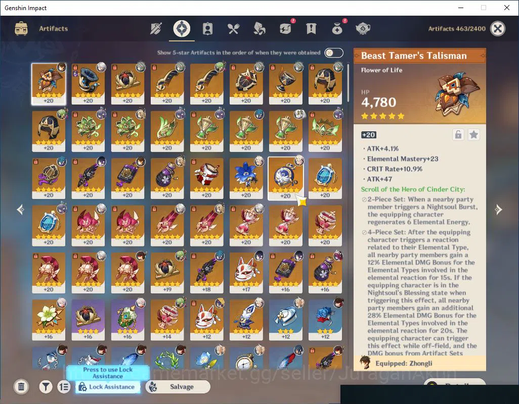 Genshin Impact Accounts Mid Game ASIA |AR 56 | 7 Limited + 2(*5Weapon)|Arlec+Sign,Yelan,Alhaitam,Zhongli,Nahida,Lauma,Etc 5