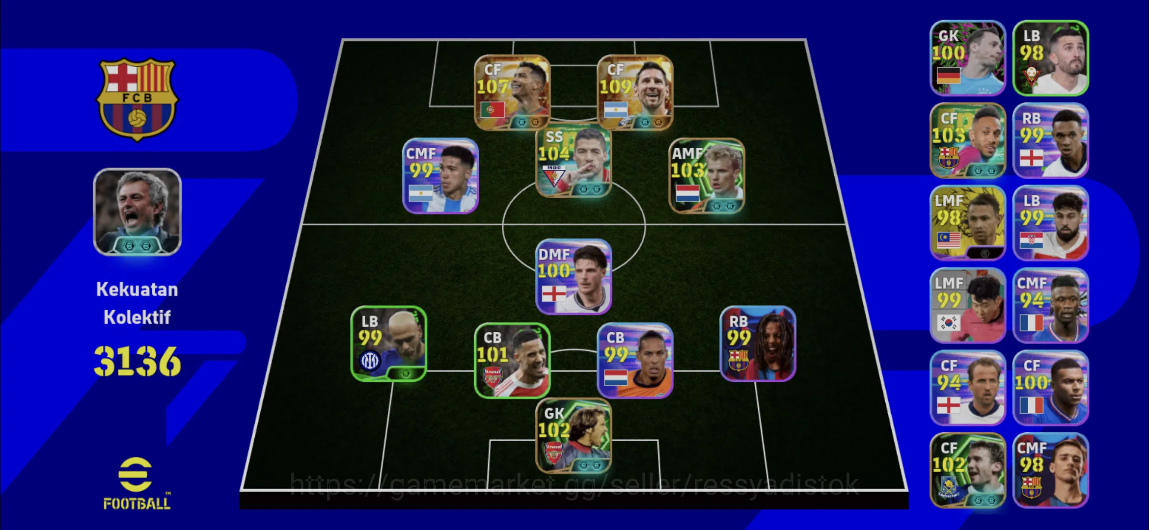 eFootball Accounts Legends & Iconic Players EFOOTBALL SPECIAL ACCOUNT | DUO BIGTIME GOAT,STARTER FOR PLAY,GG 1