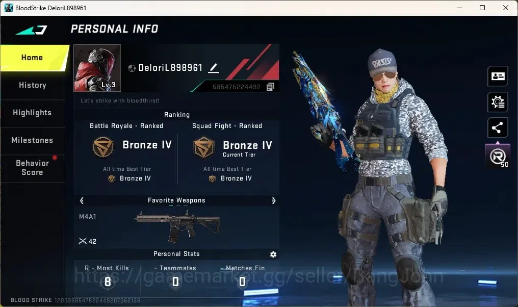 Blood Strike Accounts ASIA | 1 ETERNAL: Bizon-Seraph | 1 Legendary Gun | image 1