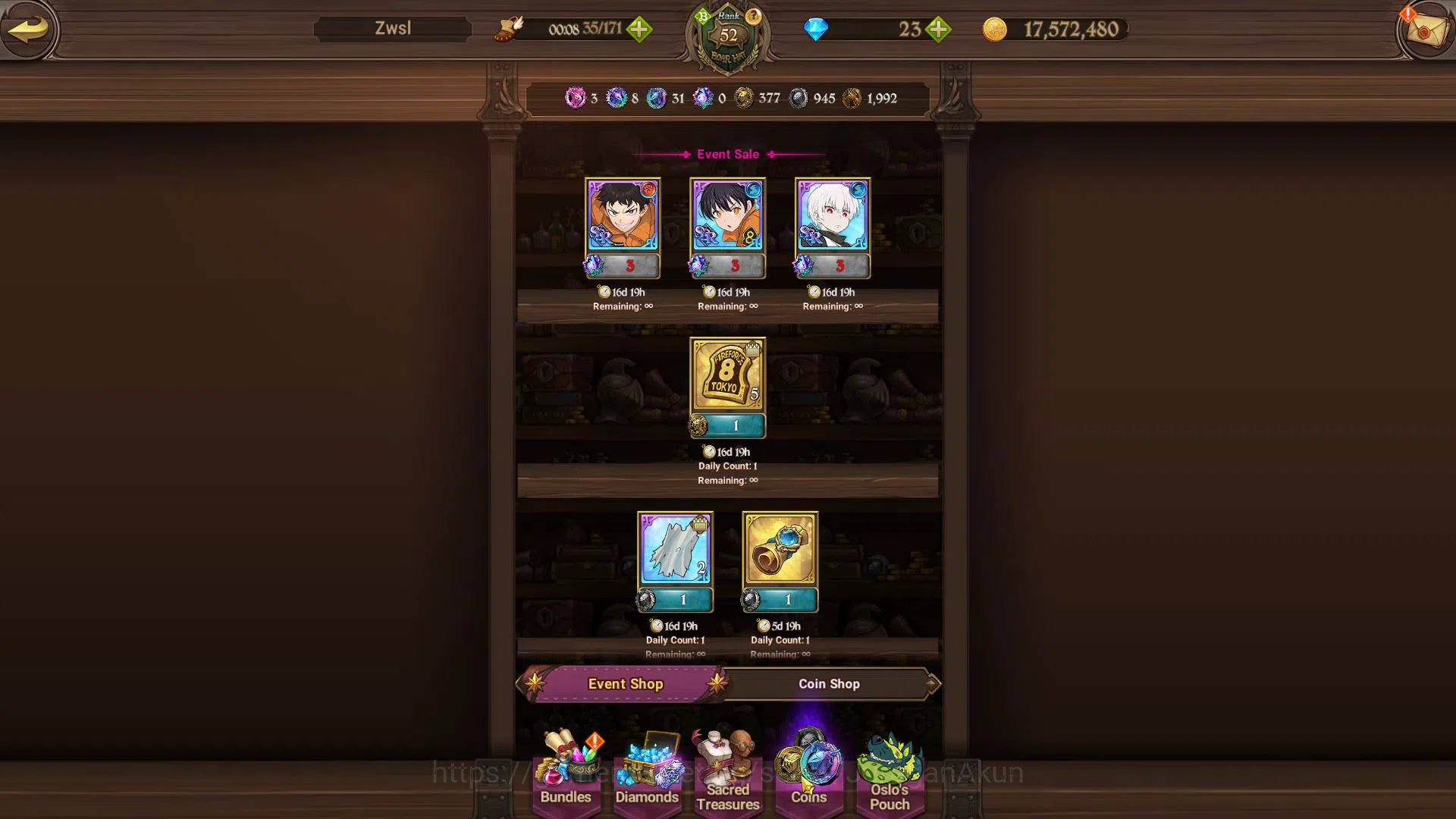 The Seven Deadly Sins: Grand Cross Accounts Midgame Asia|2,2M CC|1 LR+11 10